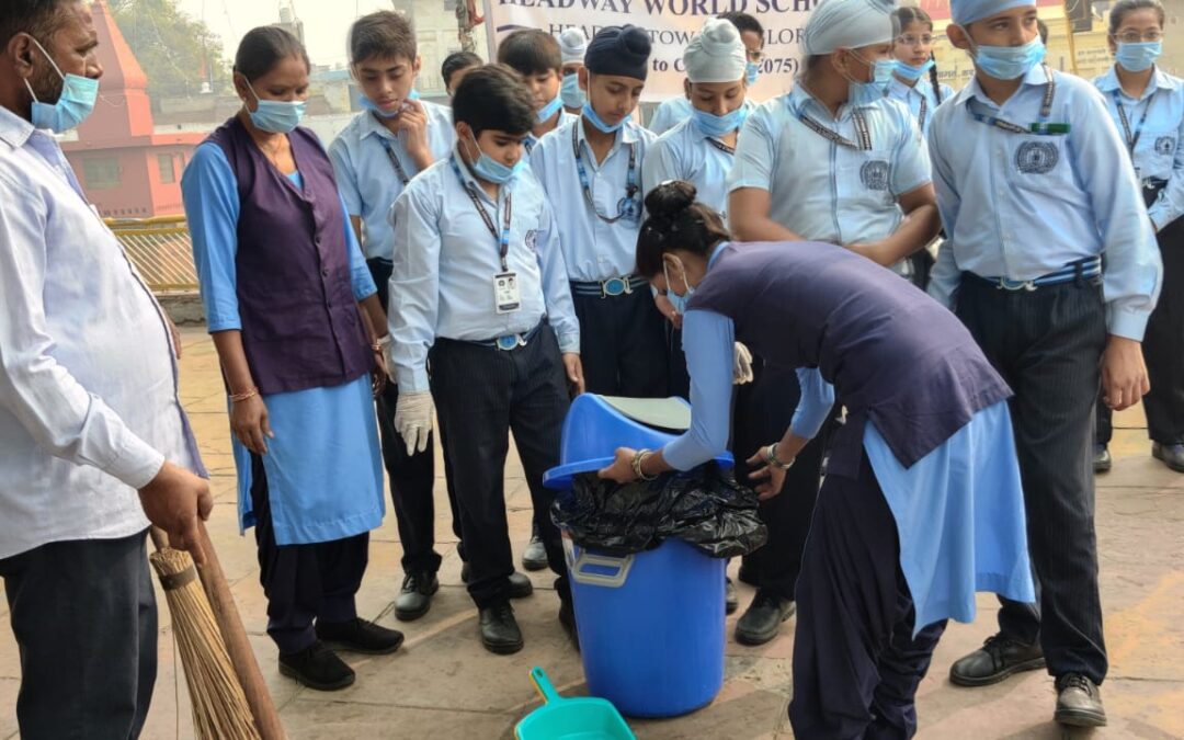 Cleanliness Campaign Conducted by Children of Headway World School in Saraswati Tirtha Complex