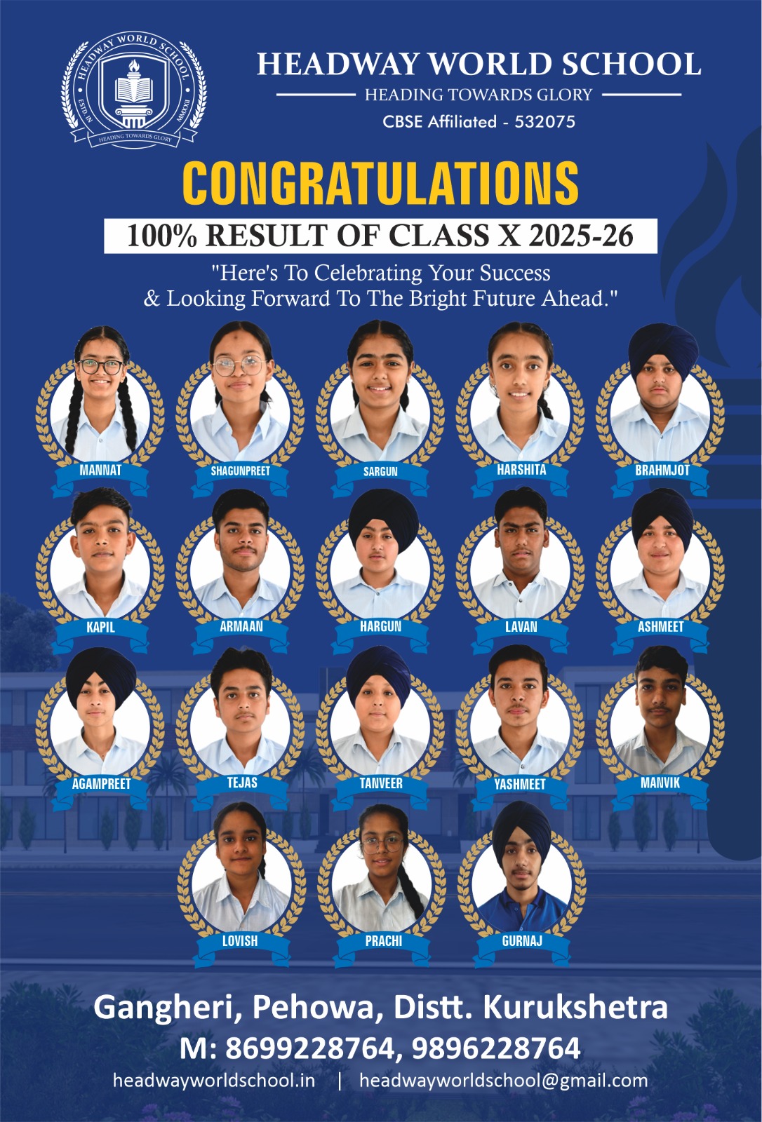 Heartiest congratulations to Headway World School